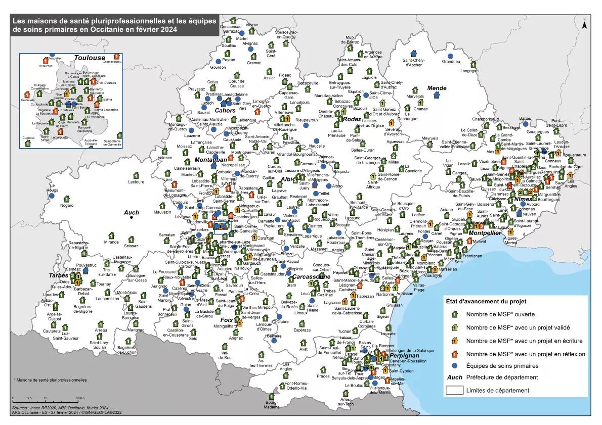 Consultez la cartographie des MSP et ESP en Occitanie (PDF, 5.79Mo)