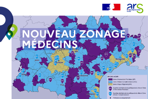 Zonage médecins généralistes en Occitanie 2002